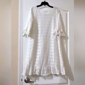 White Lacy Tunic Dress